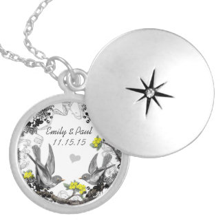 Wedding Vintage Yellow Birds Anniversary Necklace
