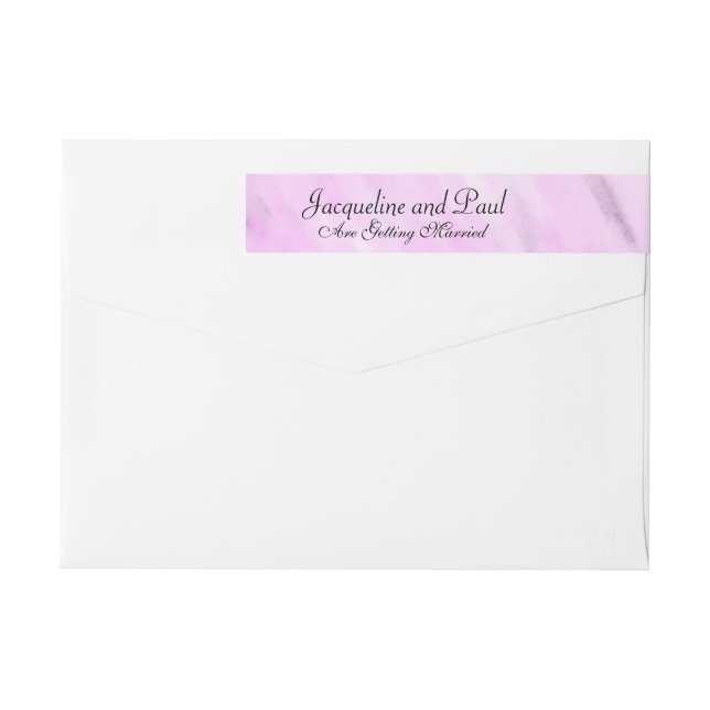 Wedding Violet Watercolor Wash Wrap Around Label (Back)