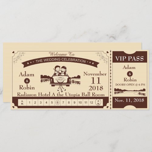 Wedding VIP Pass Invitation