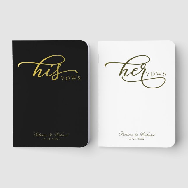 Wedding Vow Book Foil Pocket Notebook Sets (Front)