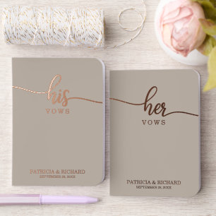 Wedding Vow Book Foil Pocket Notebook Sets
