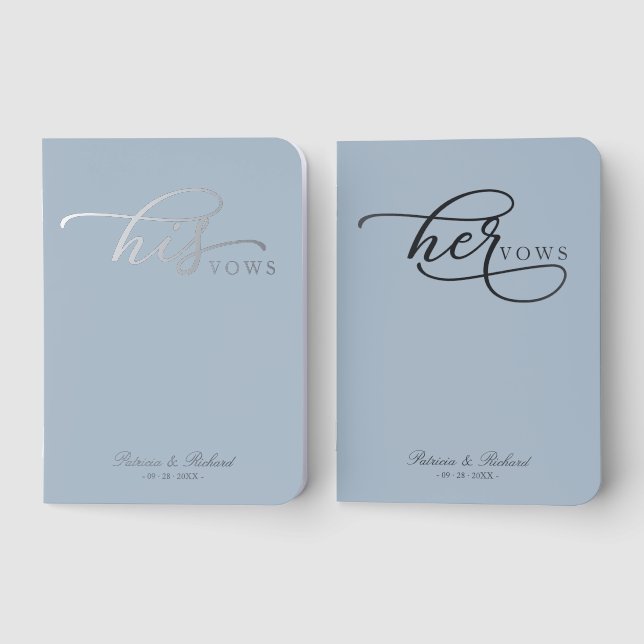Wedding Vow Book Foil Pocket Notebook Sets (Front)