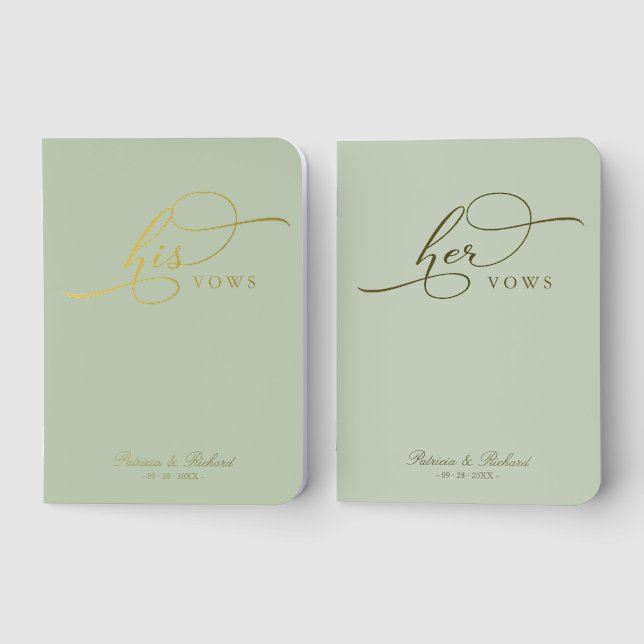 Wedding Vow Book Foil Pocket Notebook Sets (Front)