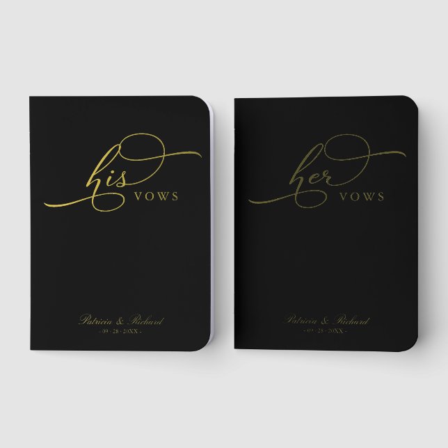 Wedding Vow Book Foil Pocket Notebook Sets (Front)