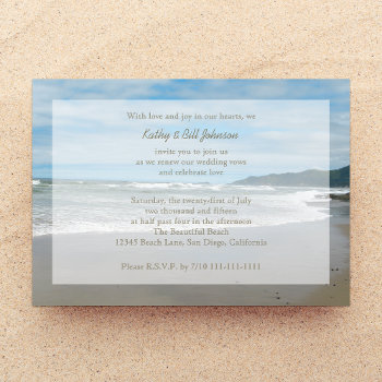 Wedding Vow Renewal By The Beach Invitation by henishouseofpaper at Zazzle