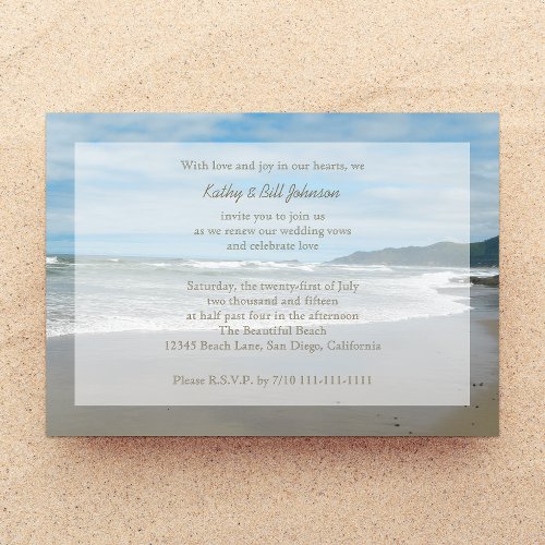 Wedding Vow Renewal Invitation by the Beach