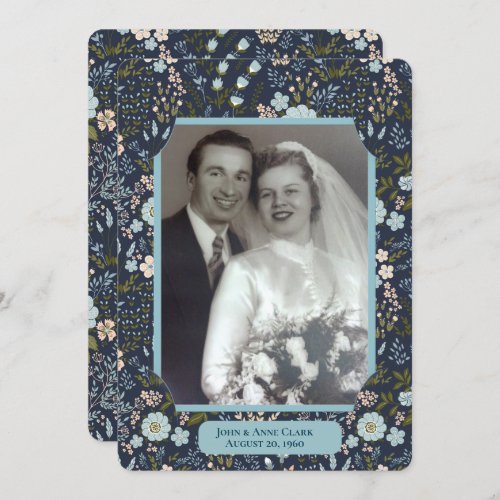 Wedding Vow Renewal Ceremony floral photo frame Invitation