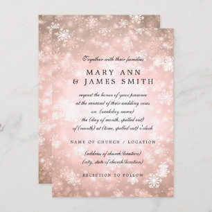 Wedding Vow Renewal Copper Winter Wonderland Invitation