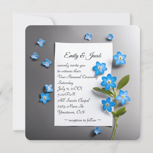 Wedding Vow Renewal Forget_Me_Nots Invitation