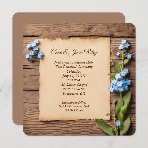 Wedding Vow Renewal Forget_Me_Nots Invitation