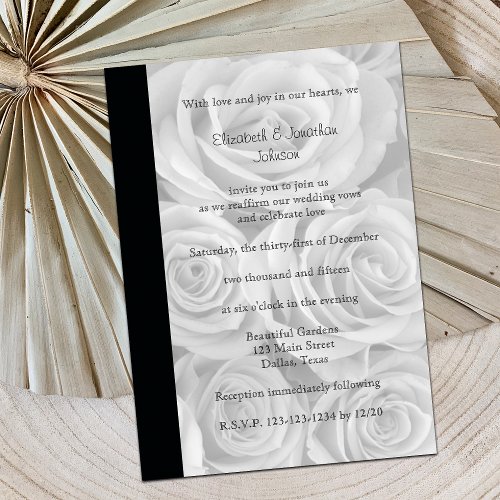 Wedding Vow Renewal Invitation --  Roses