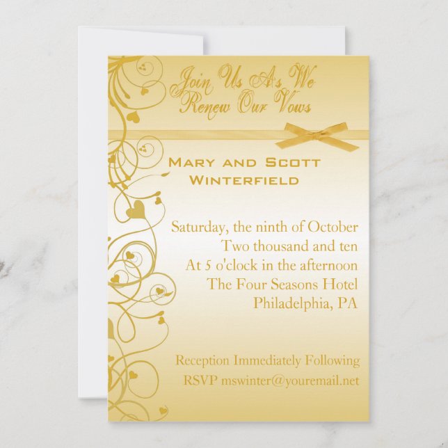 Wedding Vow Renewal Invitations (Front)
