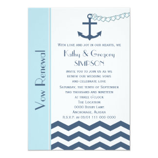 Wedding Vow Renewal Gifts On Zazzle Wedding Vow Renewal Nautical Blue Card