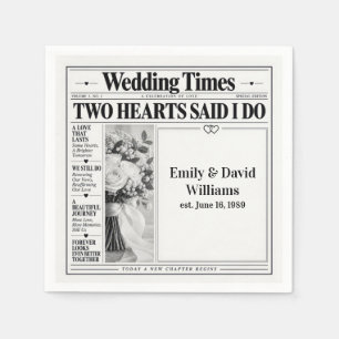 Wedding Vow Renewal Newspaper Napkins