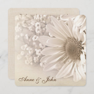 Wedding Vow Renewal Sepia Daisy Invitation