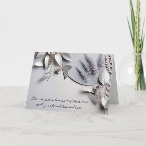 Wedding Vow Renewal Silver Flowers Card