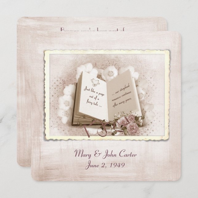 Wedding Vow Renewal Story Book Invitation (Front/Back)