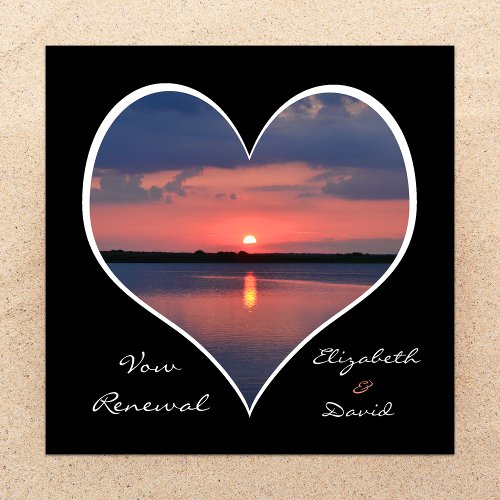 Wedding Vow Renewal Invitation - Sunset in Heart