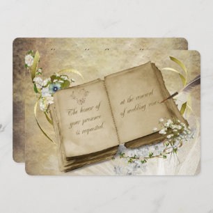 Wedding Vow Renewal vintage book Invitation