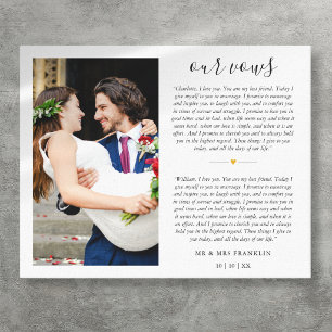 Wedding Vows Anniversary Photo Canvas Print