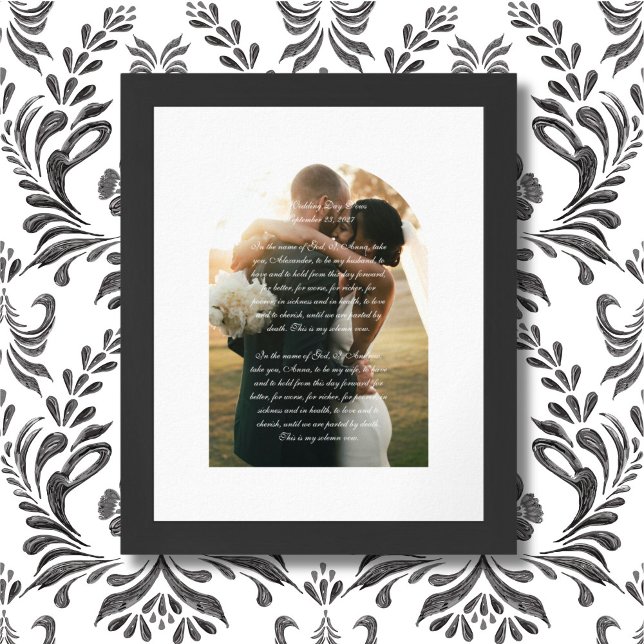 Wedding Vows Arched Keepsake Photo Framed Art (Creator Uploaded)