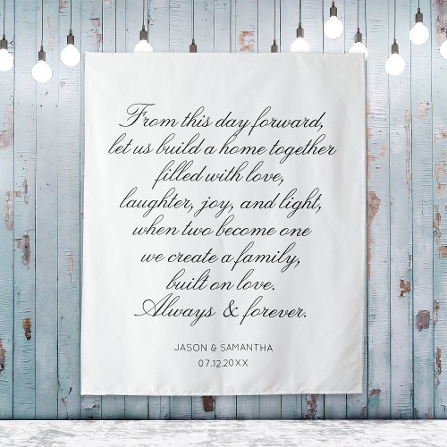 Wedding Vows Backdrop Personalized Calligraphy