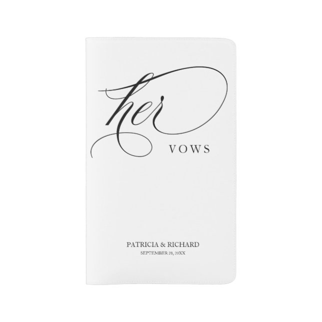 Wedding Vows Book - Elegant Black Script (Front)