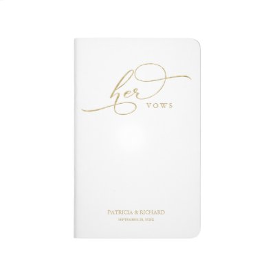 Wedding Vows Book Her Vows Elegant Faux Foil Gold