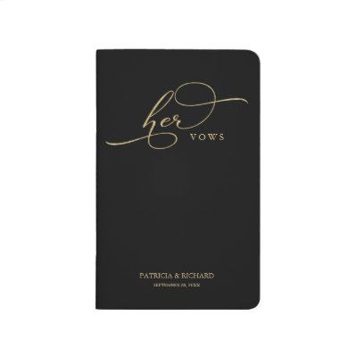 Wedding Vows Book Her Vows Elegant Faux Foil Gold