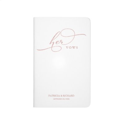 Wedding Vows Book Her Vows Elegant Rose Gold Foil