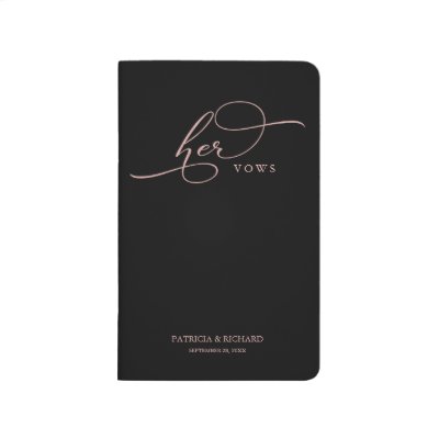 Wedding Vows Book Her Vows Rose Gold Foil Black