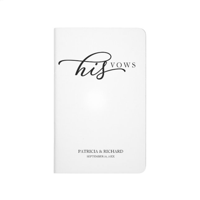 Wedding Vows Book - His Vows Chic Black Script (Front)