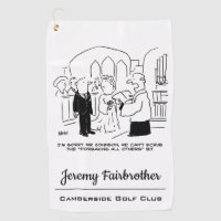 Wedding Vows Church Service Vicar. Funny Golf Towel