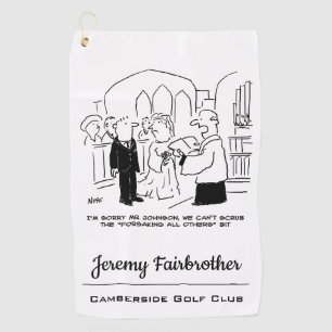 Wedding Vows Church Service Vicar. Funny Golf Towel