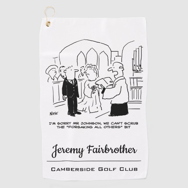 Wedding Vows Church Service Vicar. Funny Golf Towel (Front)
