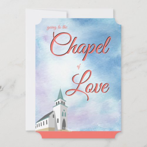 Wedding Vows Coral Chapel of Love Living Invitation