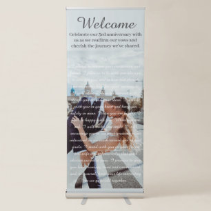 Wedding Vows Couple Photo Retractable Banner