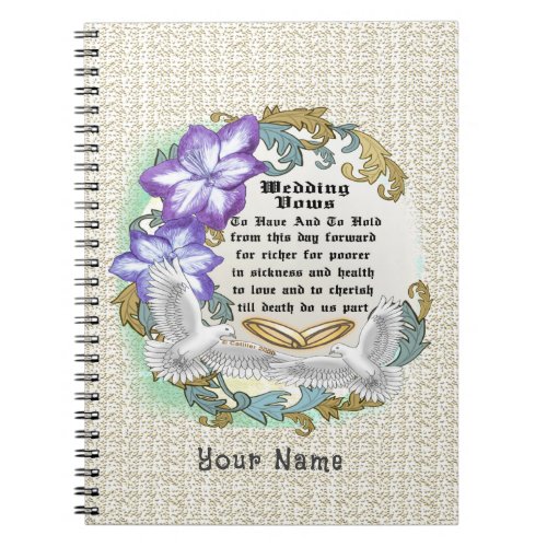 Wedding Vows custom name Guest book