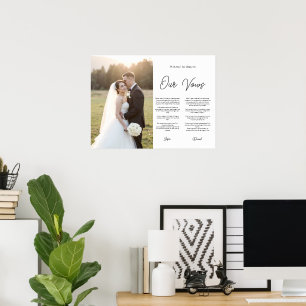 Wedding Vows Elegant Calligraphy Anniversary Gift Poster