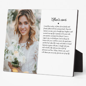 Wedding Vows Elegant Keepsake Photo (Left) Plaque