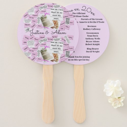 Wedding vows fans for guests