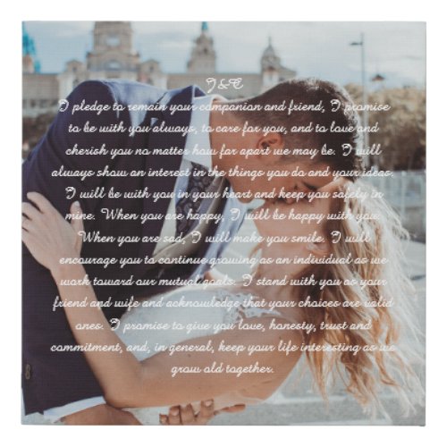Wedding Vows Faux Wrapped Canvas Print