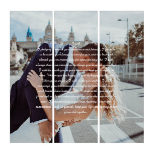 Wedding Vows Faux Wrapped Canvas Print Triptych