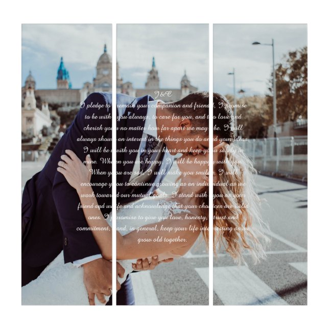 Wedding Vows Faux Wrapped Canvas Print Triptych (Front)