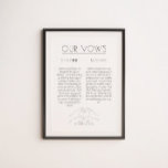 Wedding Vows | First Anniversary Gift  Poster<br><div class="desc">Wedding Vows | First Anniversary Gift Poster</div>