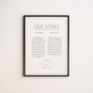 Wedding Vows First Anniversary Gift Poster