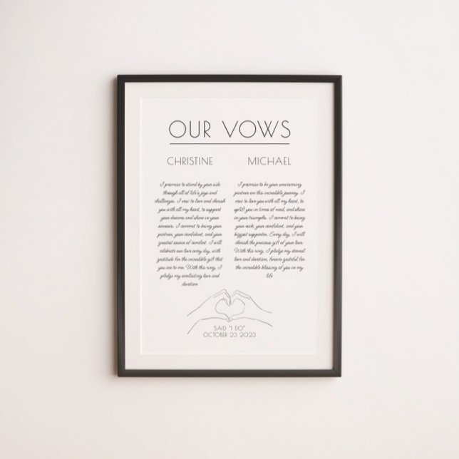 Wedding Vows | First Anniversary Gift  Poster (Creator Uploaded)