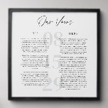 Wedding Vows Keepsake Display Art Print Photo Tile<br><div class="desc">Make your wedding date and vows part of your home decor with our photo tile keepsake - the perfect wedding or anniversary gift!</div>