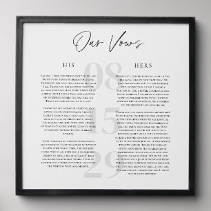 Wedding Vows Keepsake Display Art Print Photo Tile