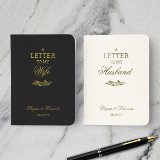 Wedding Vows Letter to My Wife/Husband Foil Vow Books